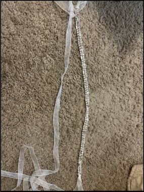David's Bridal Silver Crystal Ribbon Belt